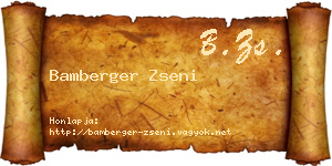 Bamberger Zseni névjegykártya